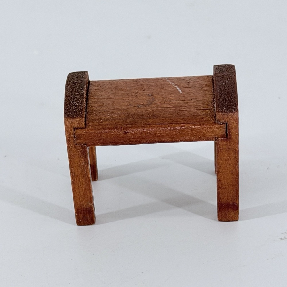 Vintage Wooden Dollhouse Baby Grand Piano & Bench Miniature Furniture Set - Picture 11 of 16